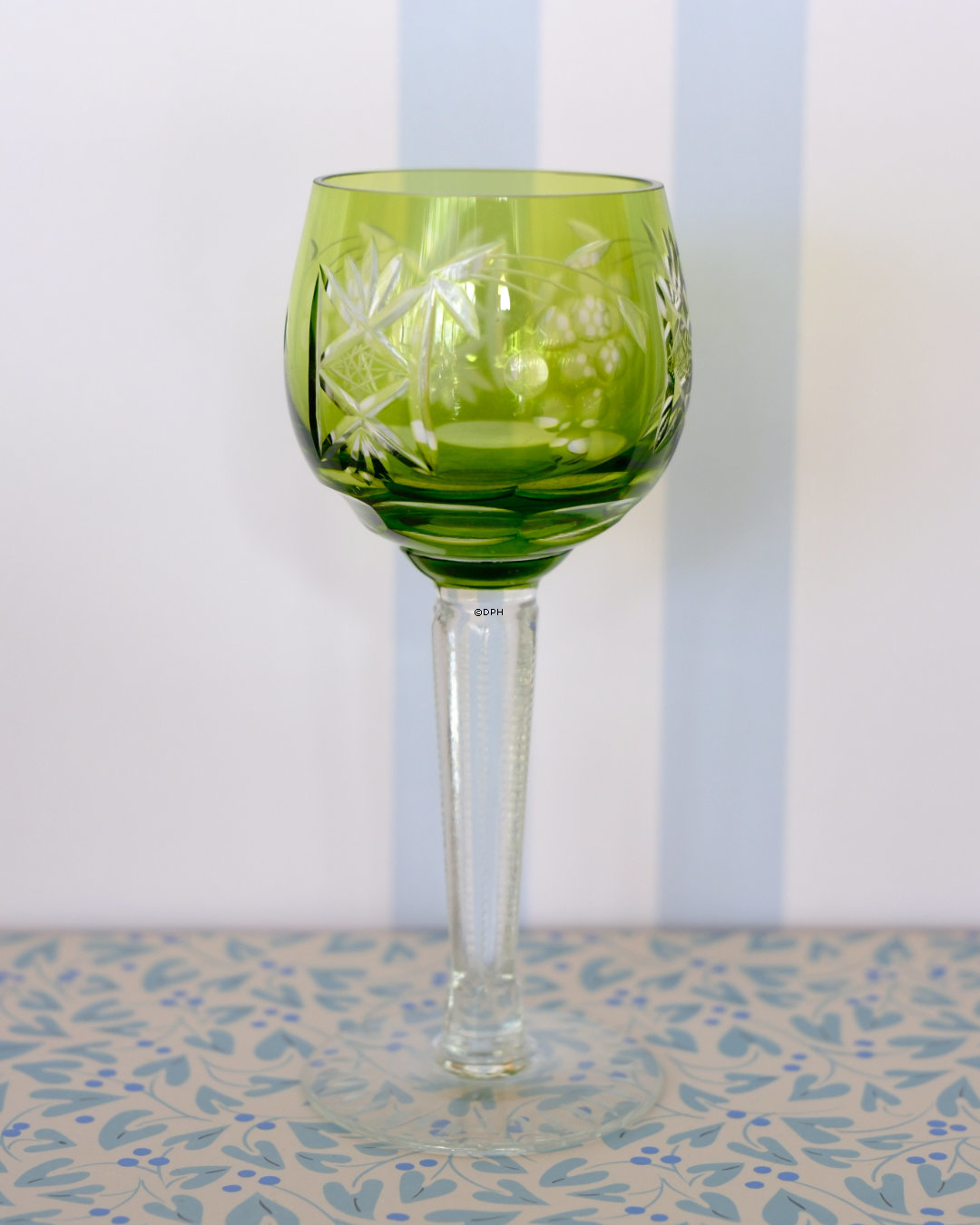 Bøhmiske krystal portvinsglas med slibninger, sæt af 2 forskellige