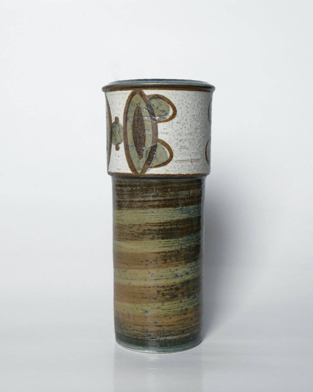 Søholm vase nr. 3602/2, brun/beige/grøn glasur