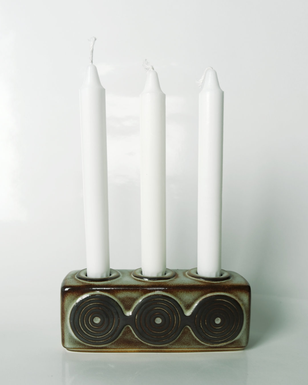 Søholm lysestage til 3 lys, brun glasur