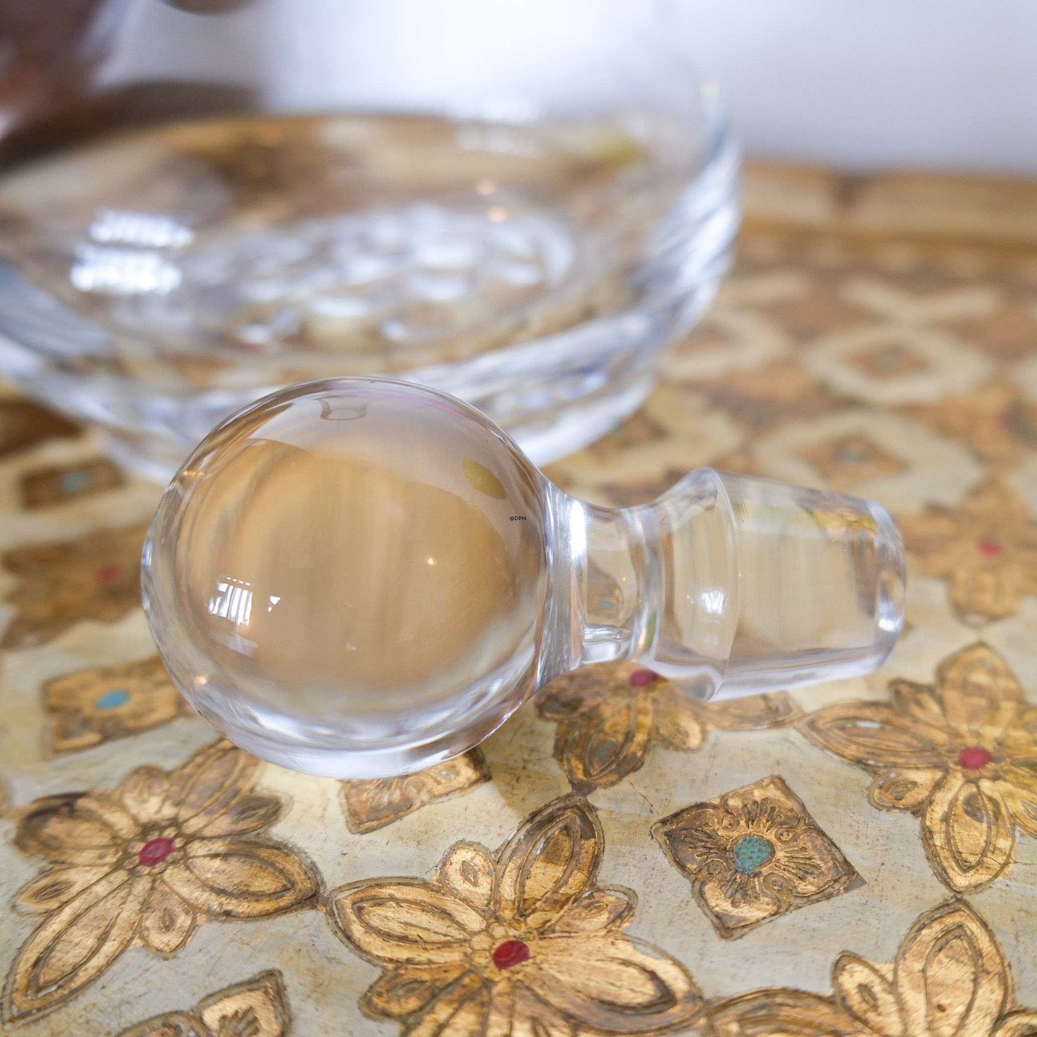 Glas karaffel med bobler i bunden h: 23cm