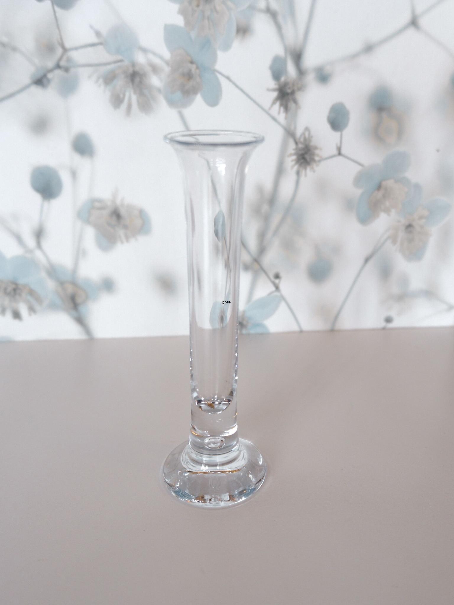 Holmegaard vase lille, klar Solitær 17cm