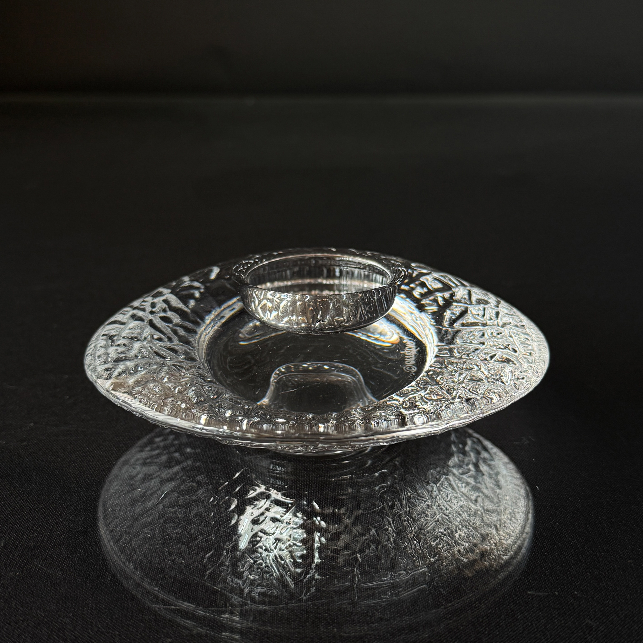 "Discus" glas fyrfadsstage, 13 cm, Orrefors