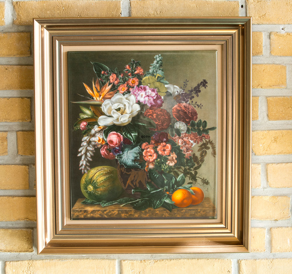 Porcelænssmaleri med blomster - (1 stk.) J. L. Jensen - Royal Copenhagen