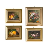 Porcelain paintings with flowers - set of 4 pcs. J. L. Jensen - Royal Copenhagen