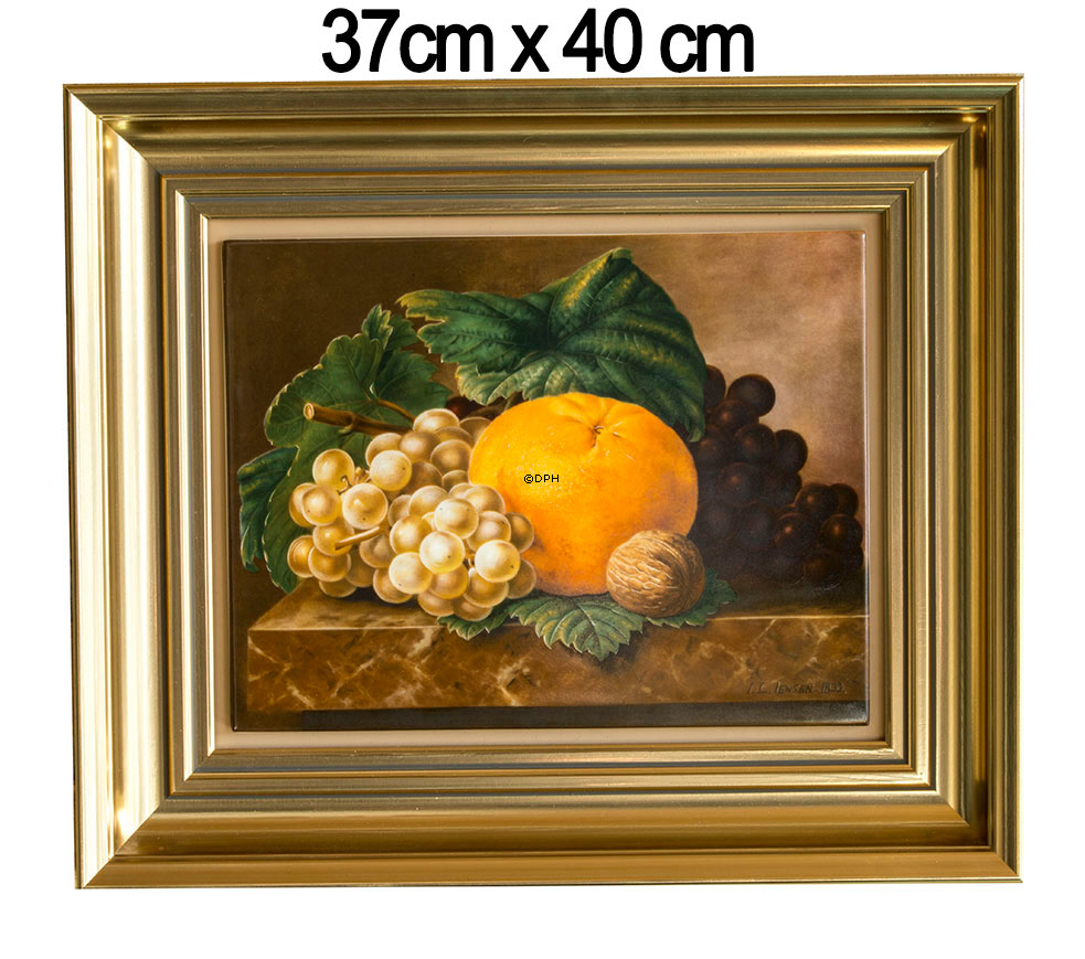 Porcelænssmalerier med blomster - sæt af 4 stk. J. L. Jensen - Royal Copenhagen