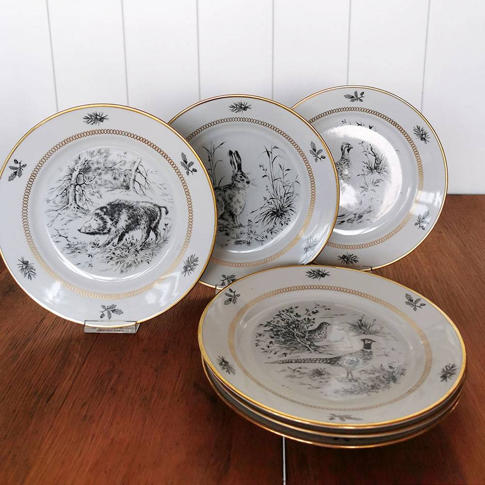 Kahla Könitz platter med dyr, sæt af 6 stk.