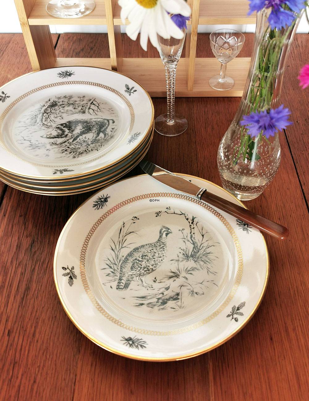 Kahla Könitz platter med dyr, sæt af 6 stk.