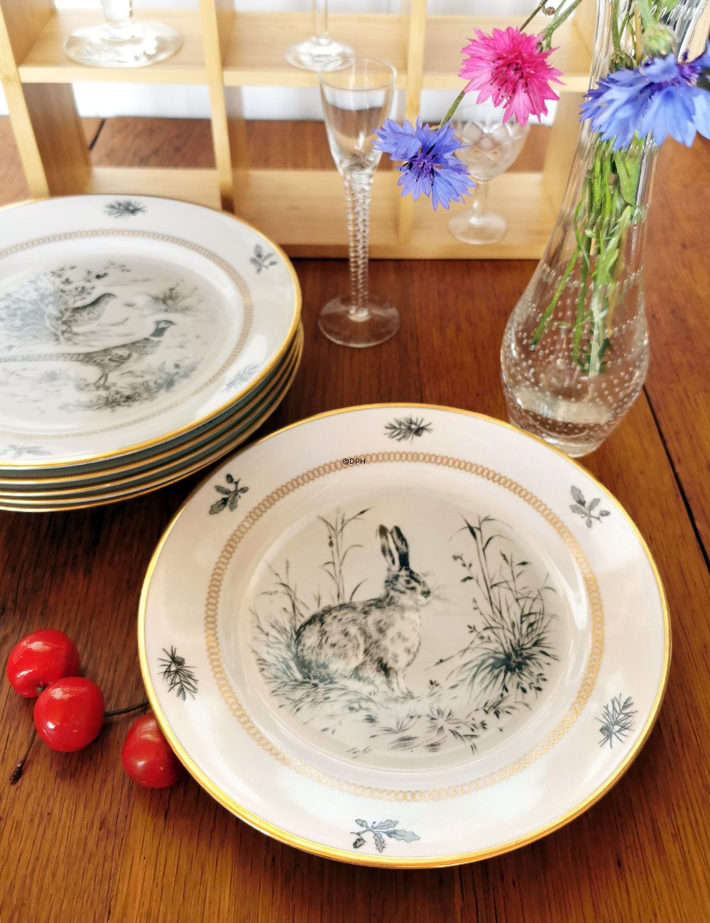 Kahla Könitz platter med dyr, sæt af 6 stk.