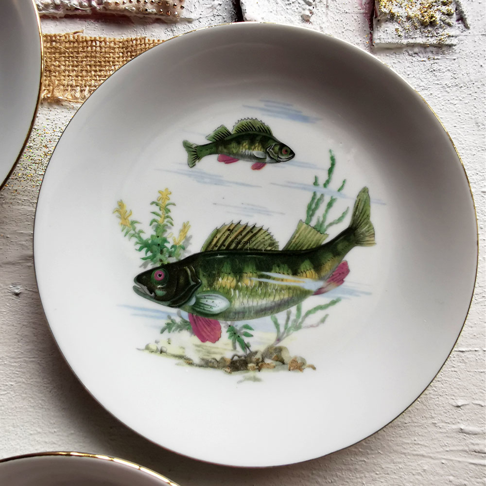 Kahla Könitz platter med fisk, sæt af 10 stk.