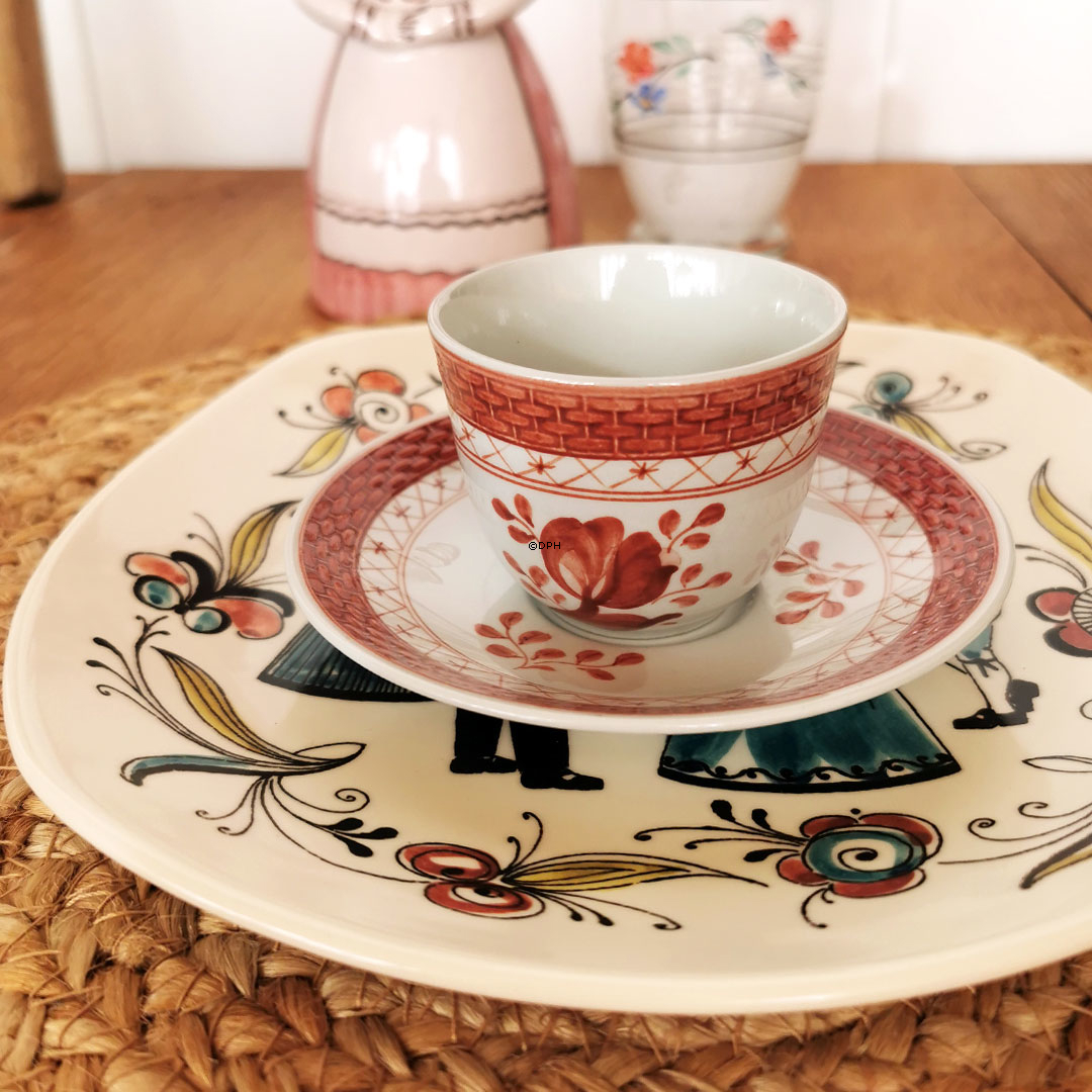 Stavangerflint, platte med folkedansere, 6 stk.