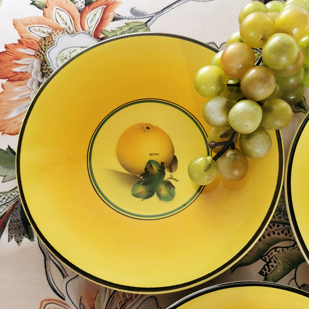 Aluminia Bellona frugtstel, tallerkener med frugter, 3 stk.