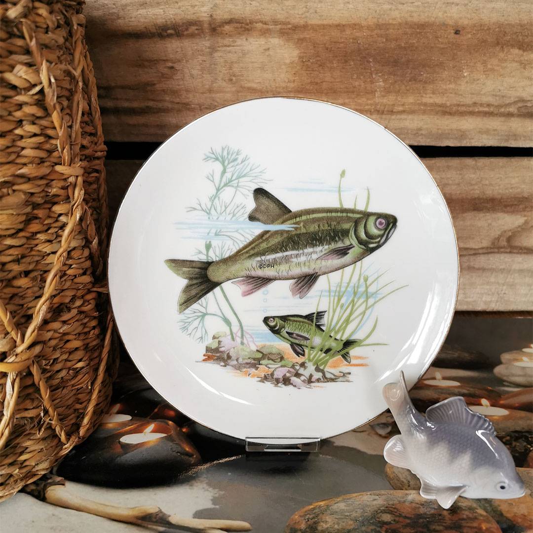 Fiske tallerkener, sæt af 12 stk. (brugt)