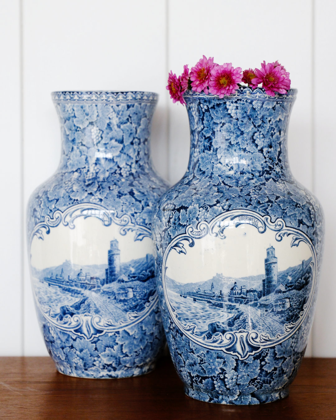 Rhein Ludwig Wessel vaser med dekoration fra Oberwesel, sæt af 2 stk.