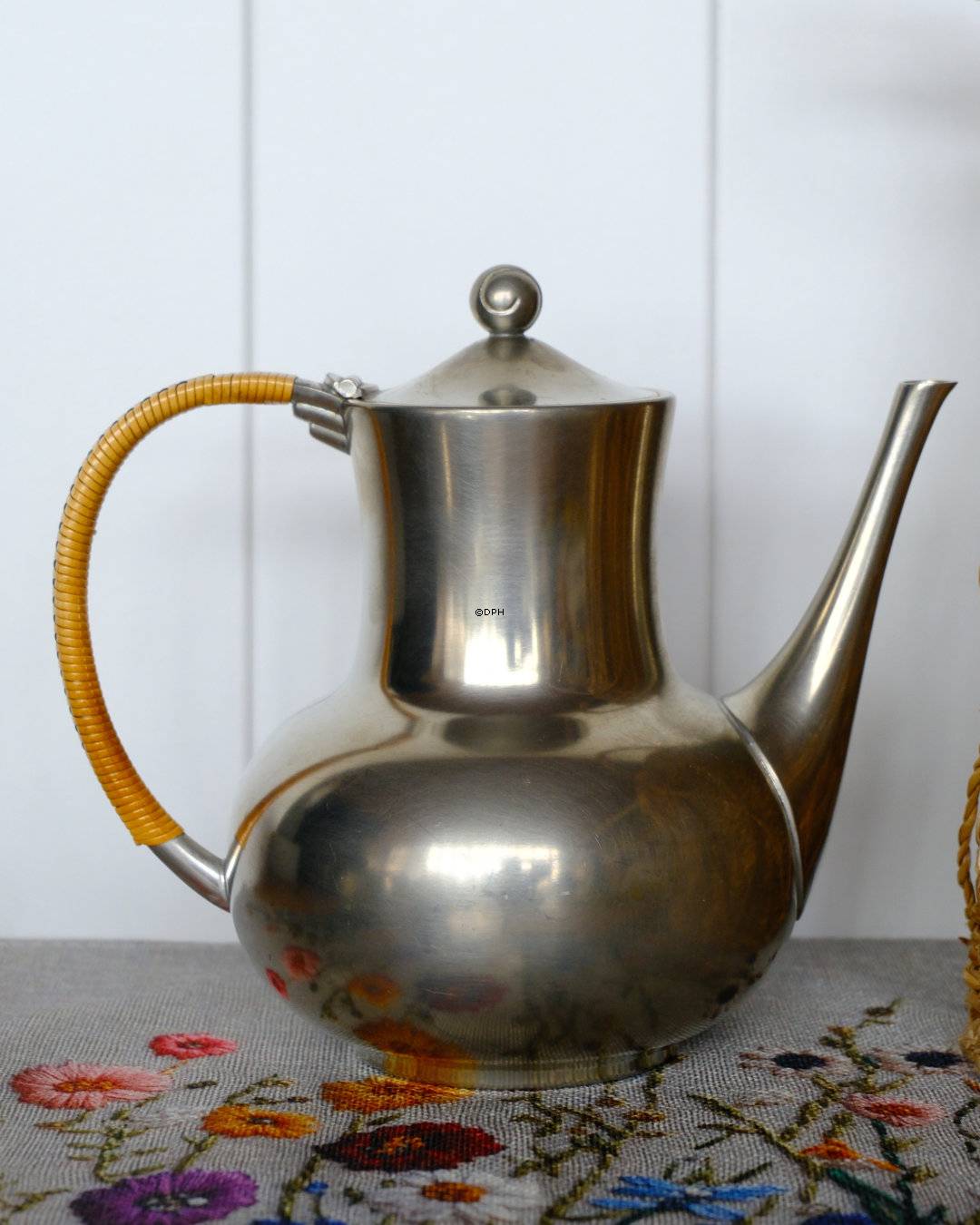 Kaffekande, flødekande og sukkerskål i hollandsk tin