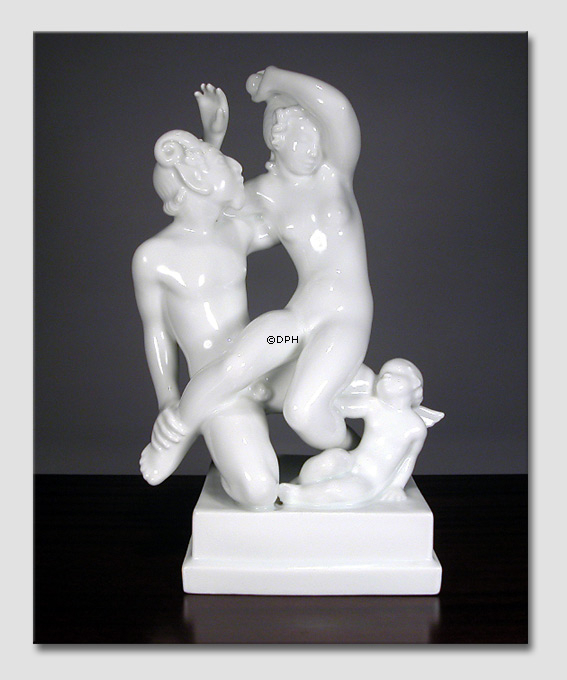 Satyr og Nymphe, hvid Dahl Jensen