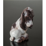 Dahl Jensen sitzende Hund Figur, Basset Hound, 14,5 cm