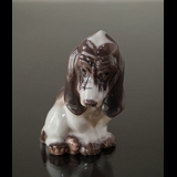 Dahl Jensen sitzende Hund Figur, Basset Hound, 14,5 cm