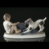 Boy with Dog figurine Dahl Jensen