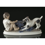 Boy with Dog figurine Dahl Jensen