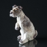Dahl Jensen Dog figurine Sitting Wire Haired Fox Terrier No. 1077
