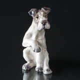 Dahl Jensen Hund Figur sitzender Rauharriger Foxterrier Nr. 1077