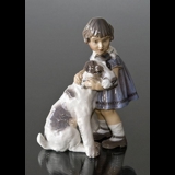 Mädchen mit Hund Figur Dahl Jensen