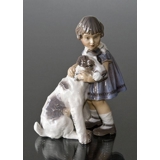 Mädchen mit Hund Figur Dahl Jensen