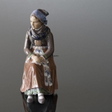 Woman sitting in National Costume figurine Dahl Jensen No. 1110