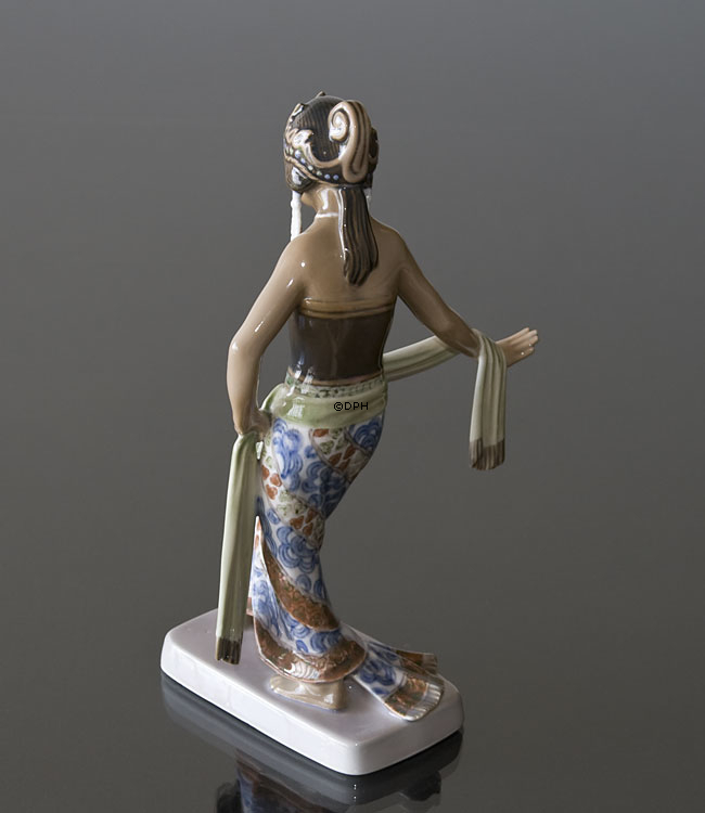 Javanesisk kvinde figur, dansende, Dahl Jensen nr. 1114