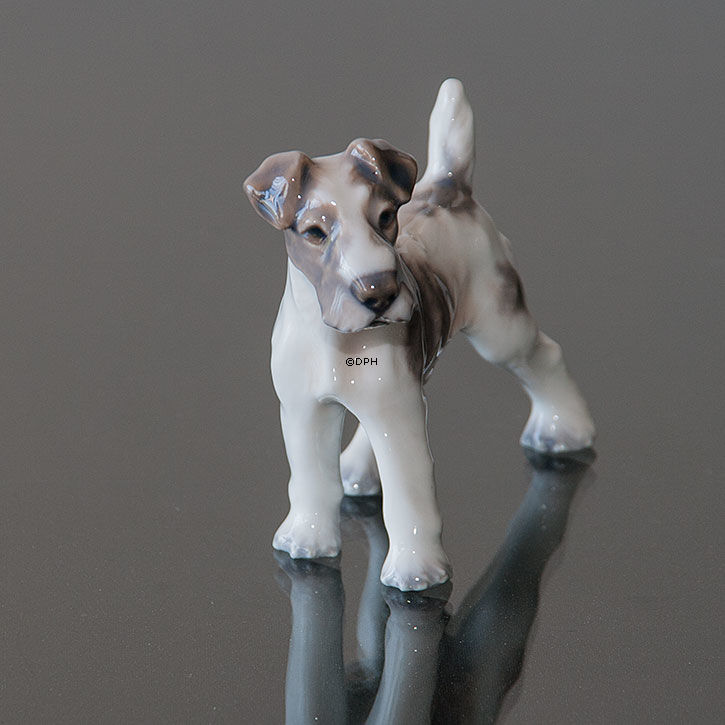 Dahl Jensen Hunde figur, Ruhåret Fox Terrier nr. 1118