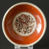 Dahl Jensen Orange Schale Craquele mit Blumen 14 cm Nr. 112-370