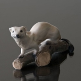 Ermine on log Dahl Jensen figurine No. 1121