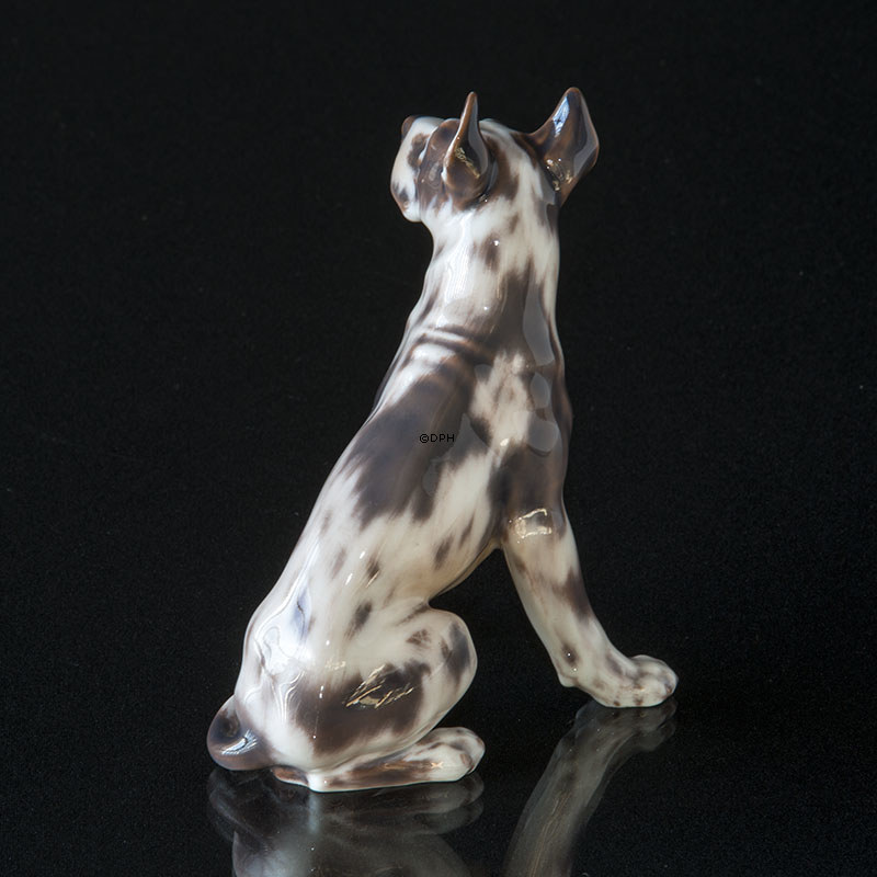 Dahl Jensen Hunde figur, siddende Grand Danois, nr. 1128