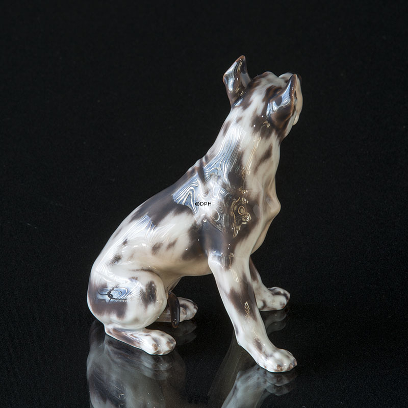 Dahl Jensen Hunde figur, siddende Grand Danois, nr. 1128