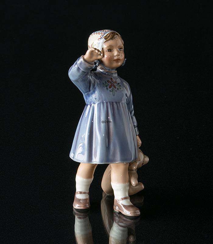 Pige med bamse vinker, Dahl Jensen Figur