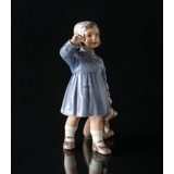 Pige med bamse vinker, Dahl Jensen Figur