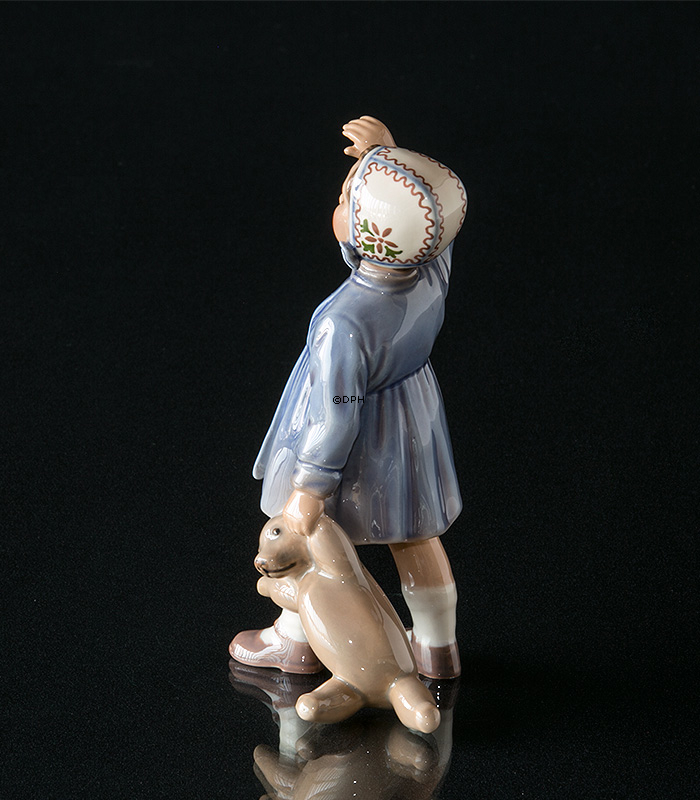 Pige med bamse vinker, Dahl Jensen Figur