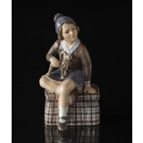 Girl with Christmas Goat Dahl Jensen Figurine