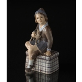 Girl with Christmas Goat Dahl Jensen Figurine