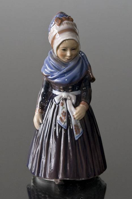 Dahl Jensen figur, Fanø Pige stående i Egnsdragt 18,5 cm