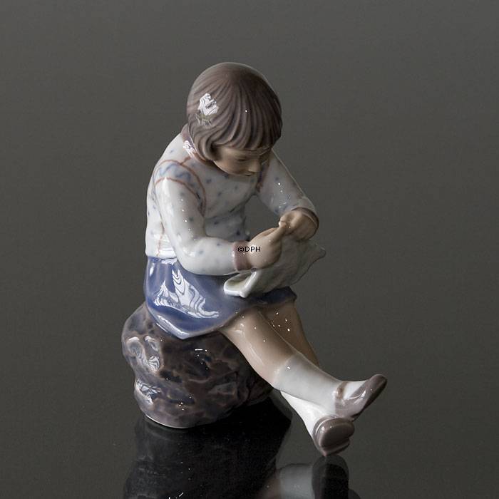 Pige, strikkende, Dahl Jensen figur