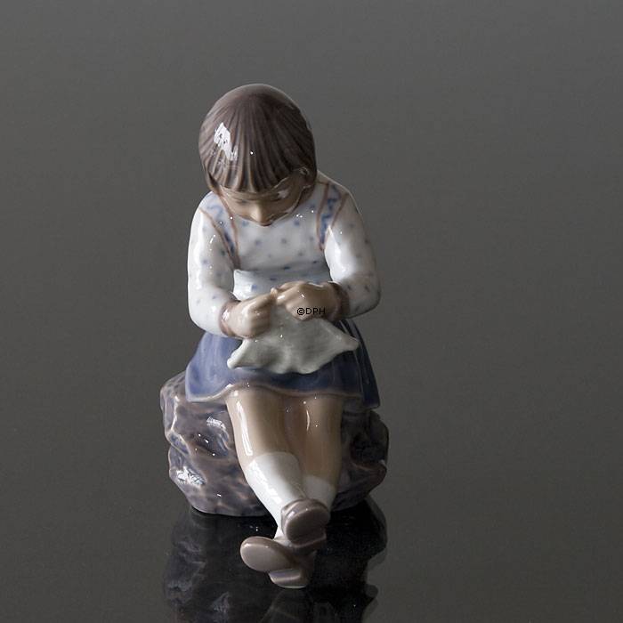 Pige, strikkende, Dahl Jensen figur