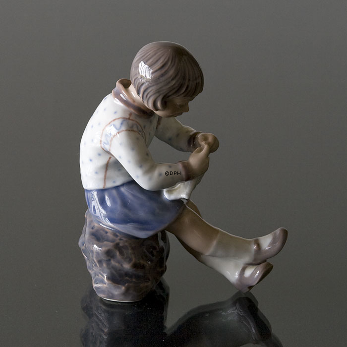 Pige, strikkende, Dahl Jensen figur