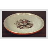 Dish  "Orange with Flower", craquele, 18cm