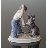 Boy with dog figurine Dahl Jensen No. 1206