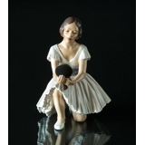 Ballerina with mirror figurine Dahl Jensen (2nd sort has a crack on the right arm)