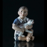 Junge mit Katze Dahl Jensen Figur Nr. 1291