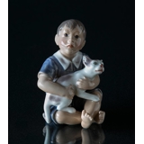 Junge mit Katze Dahl Jensen Figur Nr. 1291