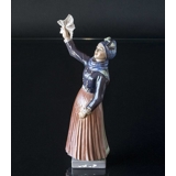 Waving Fanø girl figurine Dahl Jensen No. 1325