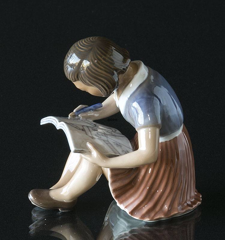 Dahl Jensen figur pige som maler i bog nr. 1332
